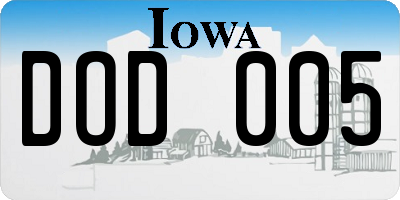 IA license plate DOD005