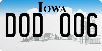 IA license plate DOD006