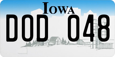 IA license plate DOD048