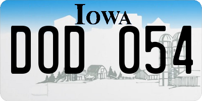 IA license plate DOD054