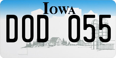 IA license plate DOD055