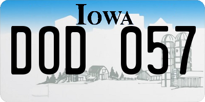 IA license plate DOD057