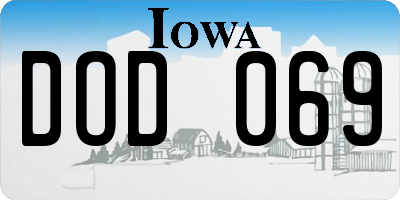 IA license plate DOD069