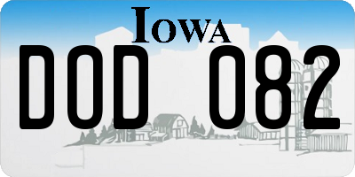 IA license plate DOD082