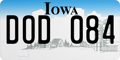 IA license plate DOD084