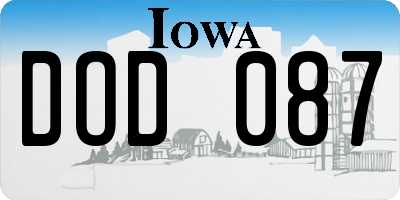 IA license plate DOD087