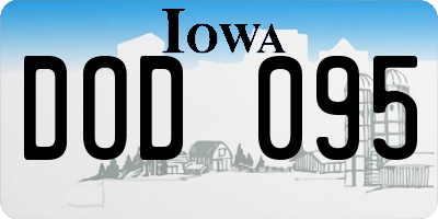 IA license plate DOD095