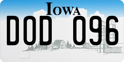 IA license plate DOD096