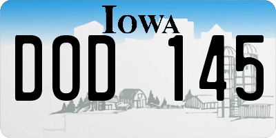 IA license plate DOD145