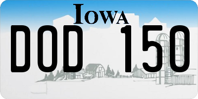 IA license plate DOD150