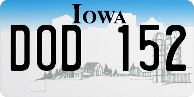 IA license plate DOD152