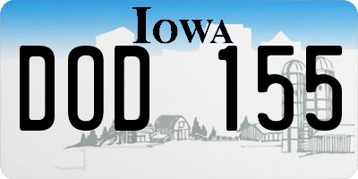 IA license plate DOD155