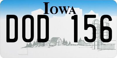 IA license plate DOD156