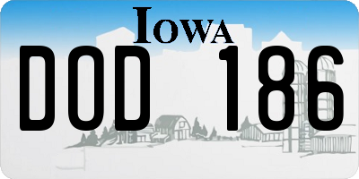 IA license plate DOD186