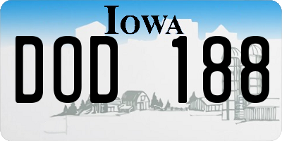 IA license plate DOD188