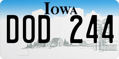 IA license plate DOD244
