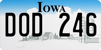 IA license plate DOD246