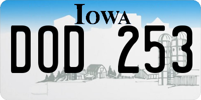IA license plate DOD253
