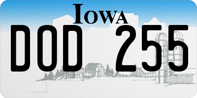 IA license plate DOD255
