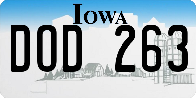 IA license plate DOD263