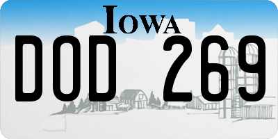 IA license plate DOD269