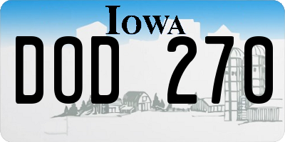 IA license plate DOD270