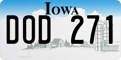 IA license plate DOD271
