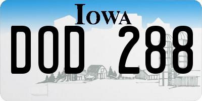 IA license plate DOD288