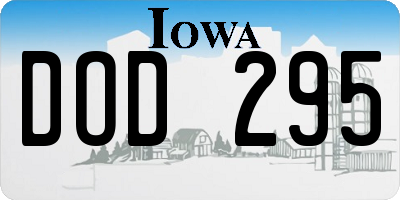 IA license plate DOD295