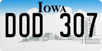 IA license plate DOD307