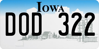 IA license plate DOD322