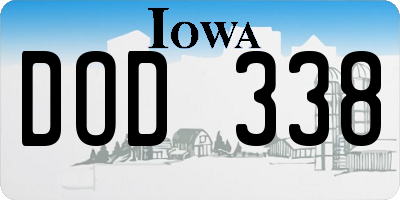 IA license plate DOD338