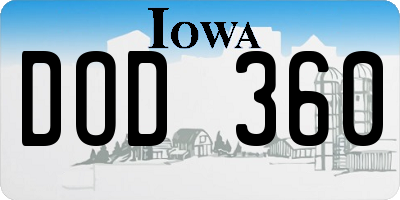 IA license plate DOD360