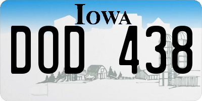 IA license plate DOD438