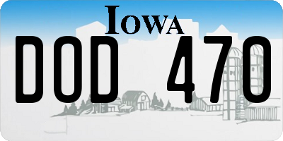 IA license plate DOD470