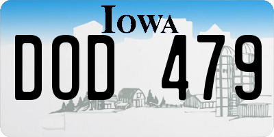IA license plate DOD479
