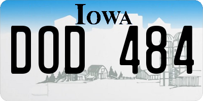 IA license plate DOD484