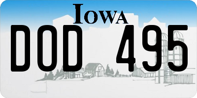 IA license plate DOD495