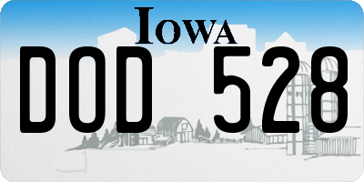 IA license plate DOD528