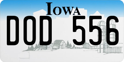 IA license plate DOD556