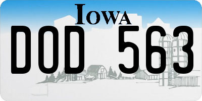 IA license plate DOD563