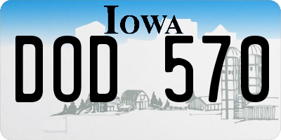 IA license plate DOD570