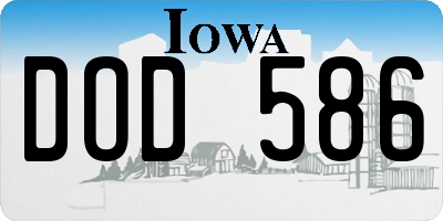 IA license plate DOD586