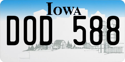 IA license plate DOD588