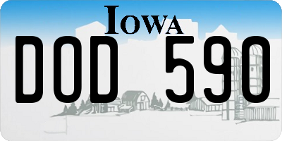 IA license plate DOD590