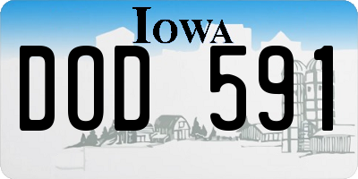 IA license plate DOD591