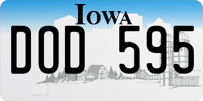 IA license plate DOD595