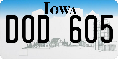 IA license plate DOD605