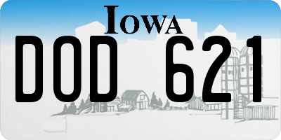 IA license plate DOD621
