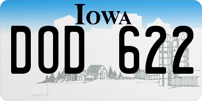 IA license plate DOD622